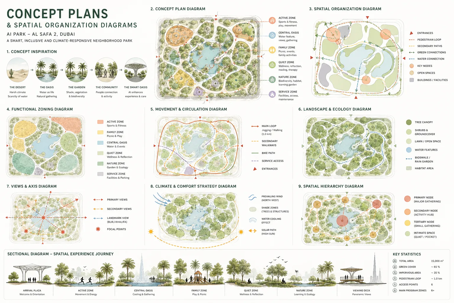 Concept plans and spatial organization diagrams