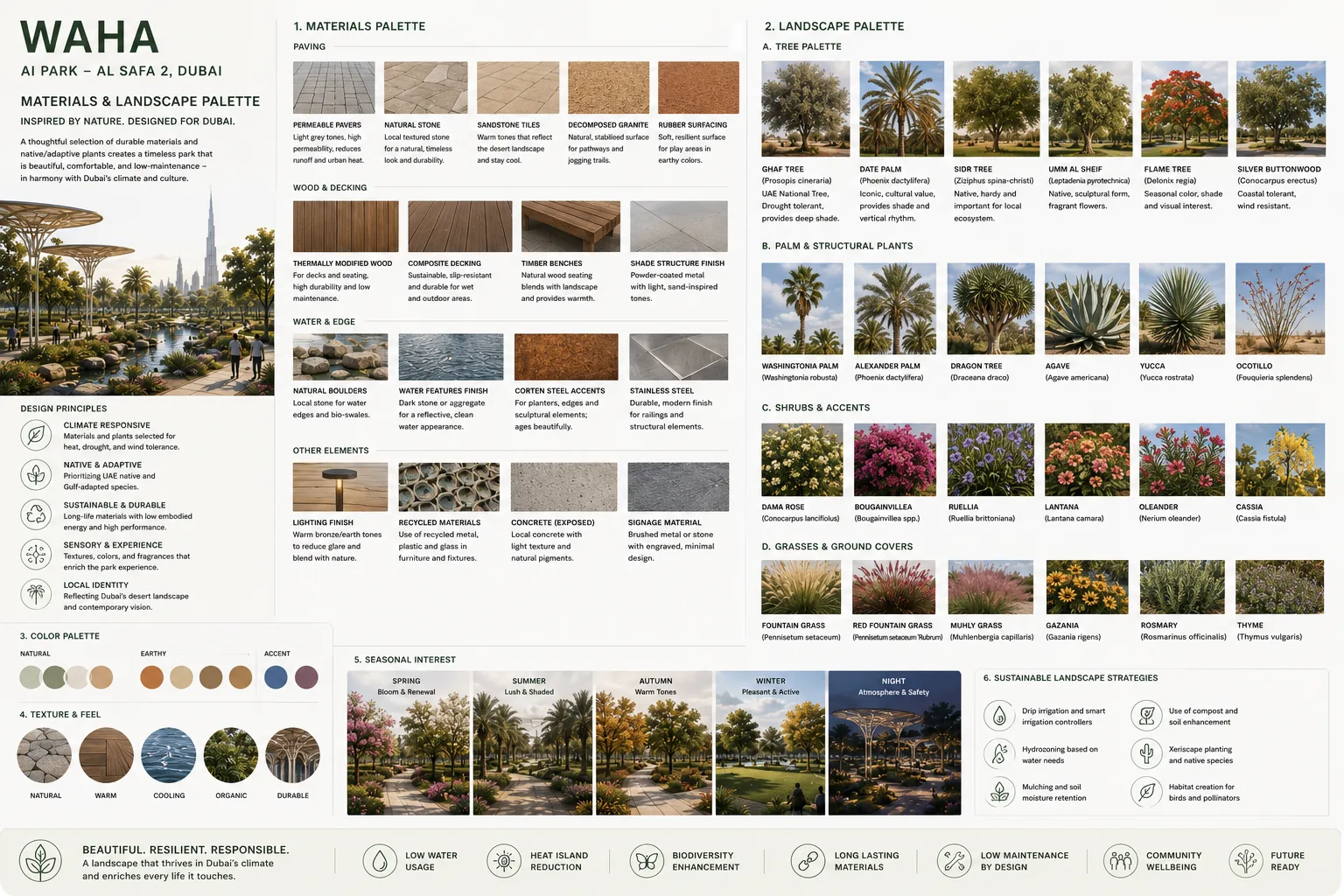 Materials and landscape palette board